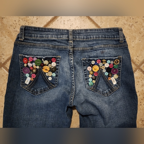 Y2K dELiA*s 'Bailey' Fit Embelished Pockets Bootcut Jeans, Sz: 7 - Picture 3 of 13